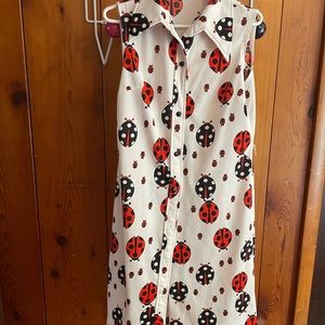 Vintage 60s/70s ladybug collared dress